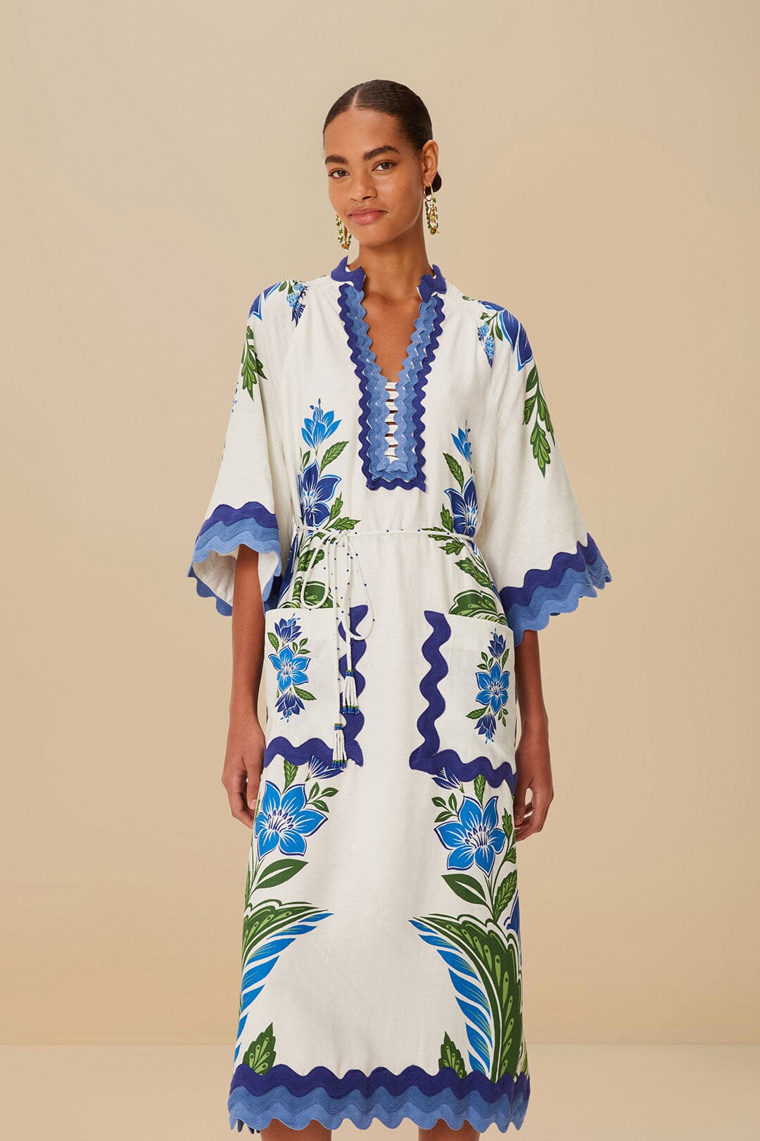  Off-White Tropicance Tunic LENZING™ ECOVERO™ Euroflax™ Midi Dress