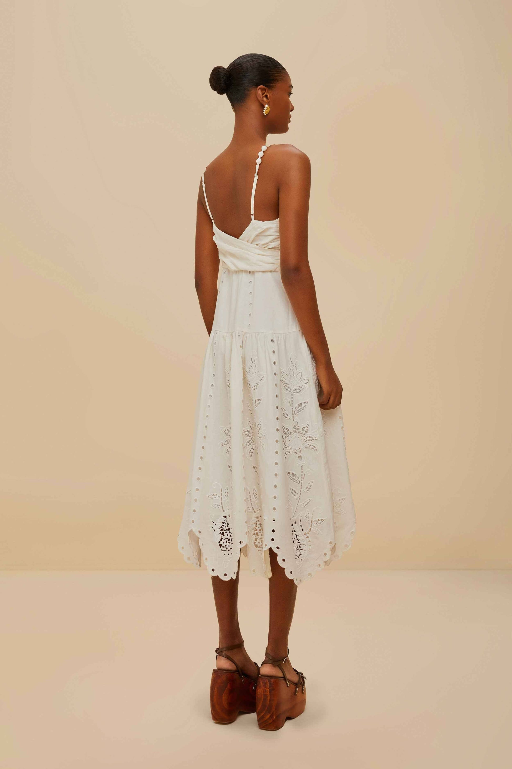  Off-White Richelieu LENZING™ ECOVERO™ Euroflax™ Midi Dress
