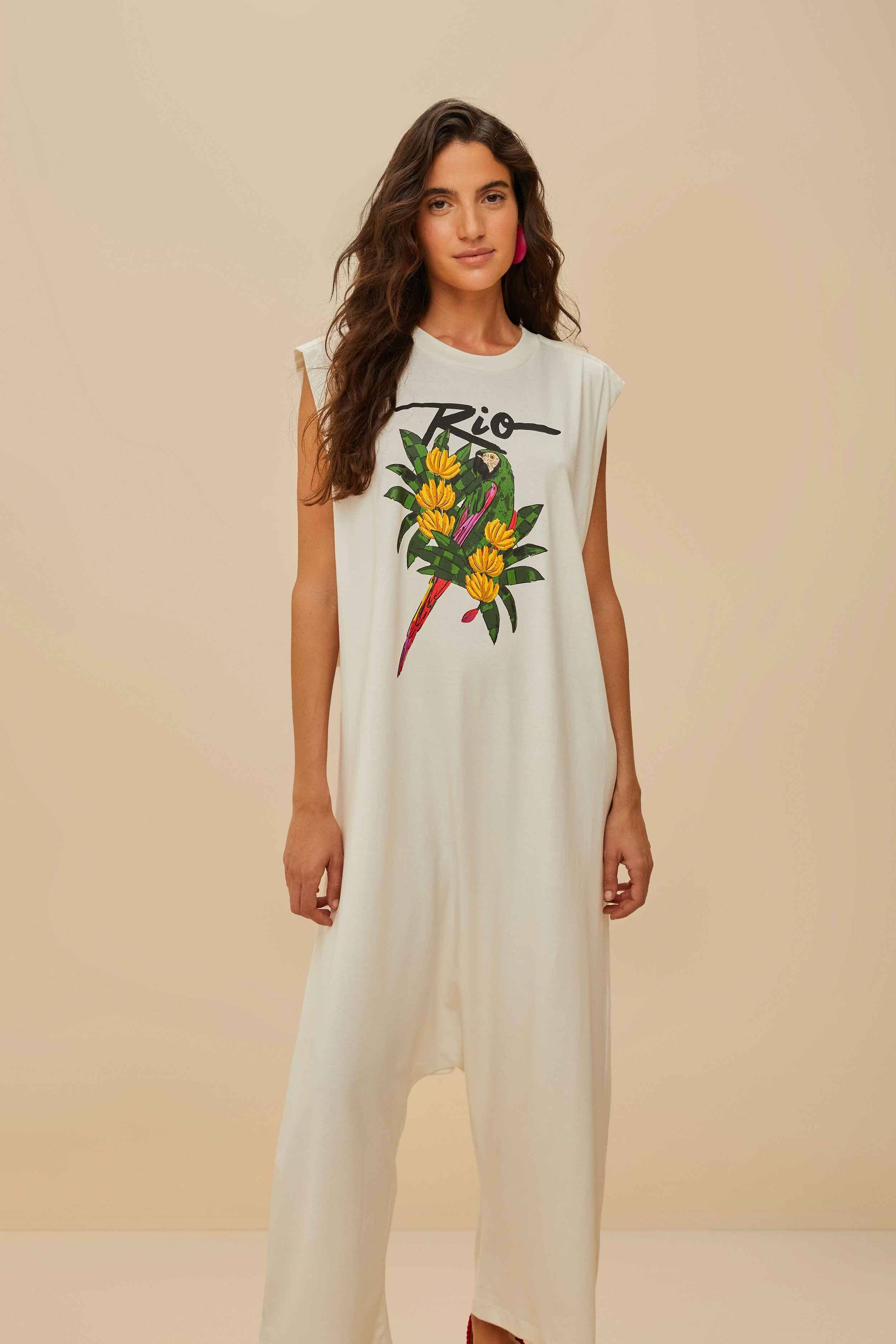  Off-White Rio Macaw Organic Cotton Jumpsuit