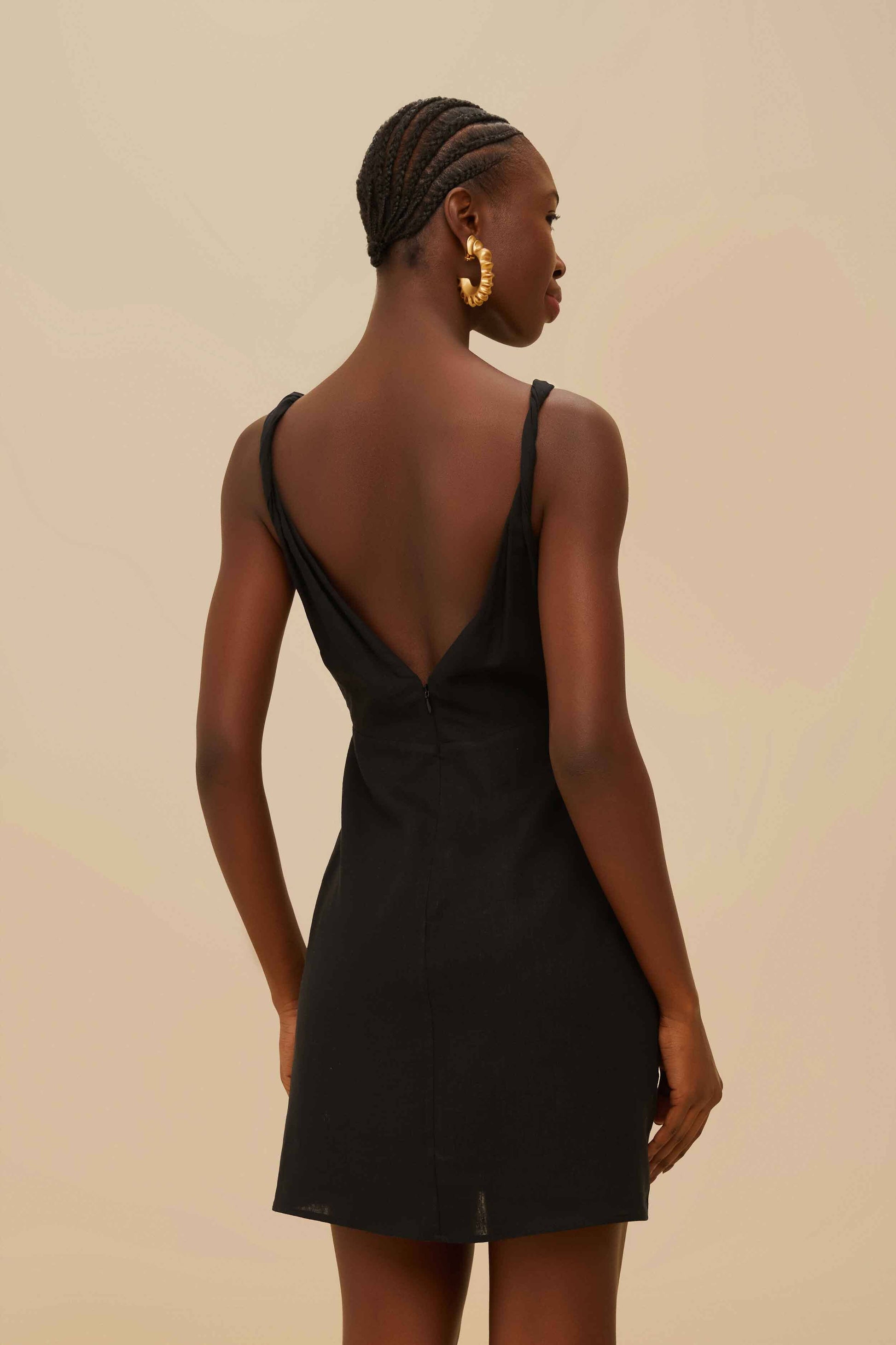  Black And White Rose LENZING™ ECOVERO™ Euroflax™ Mini Dress