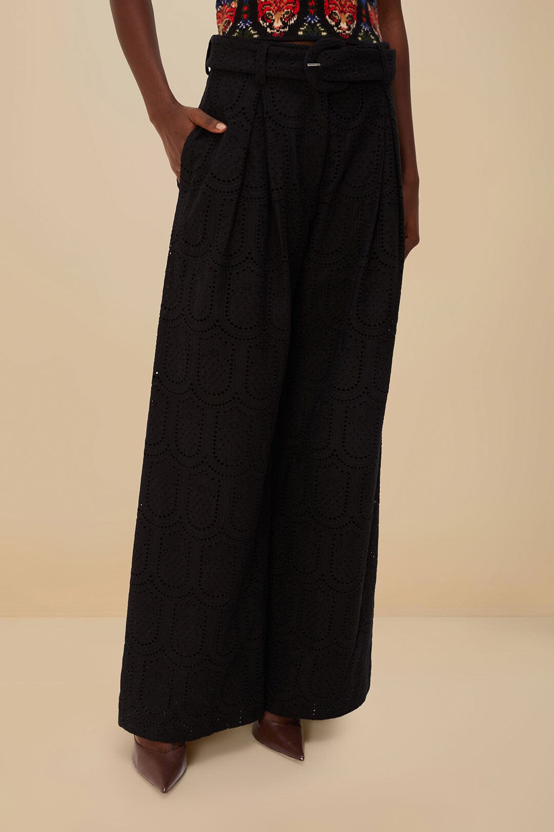  Black Eyelet Pants