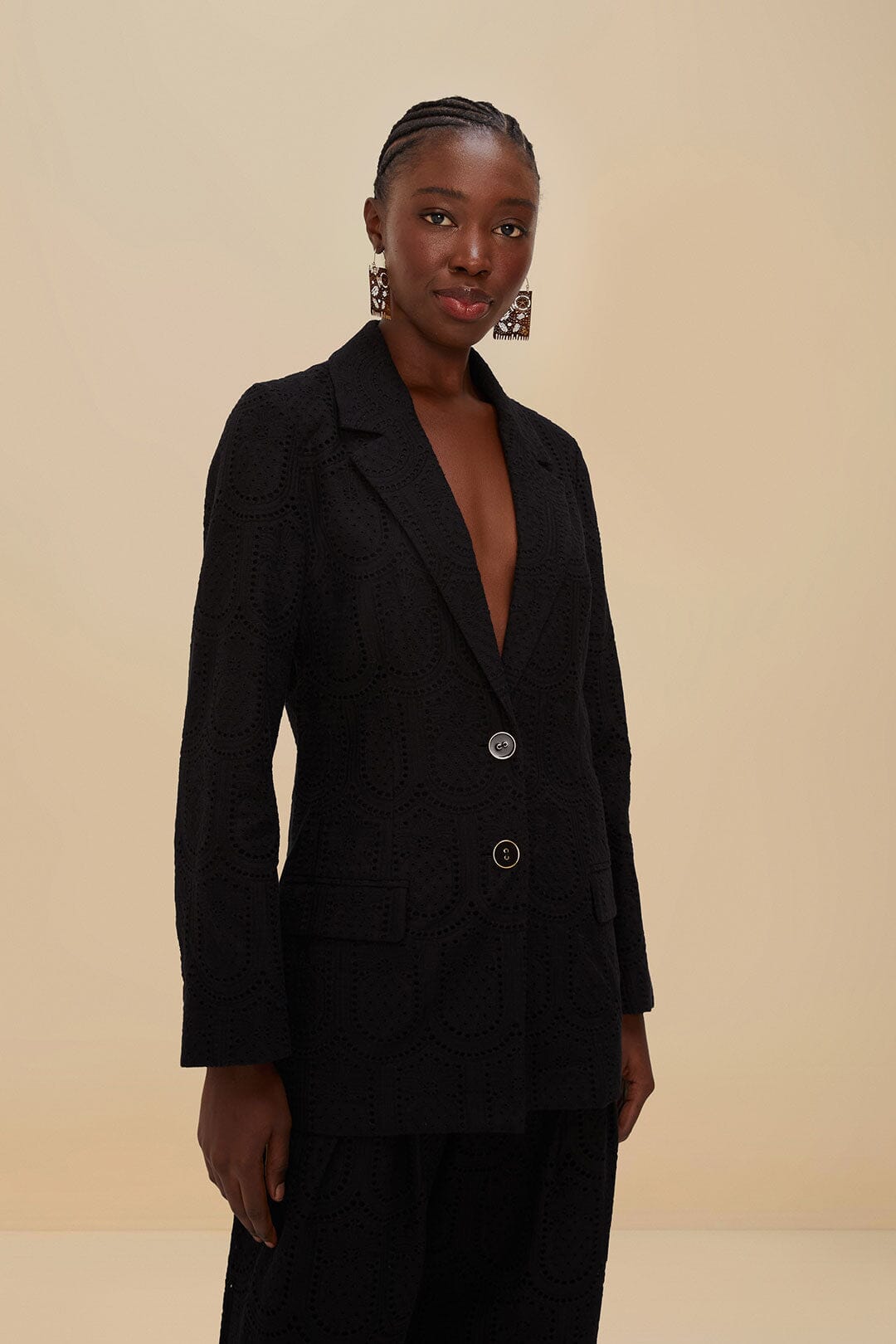  Black Eyelet Blazer