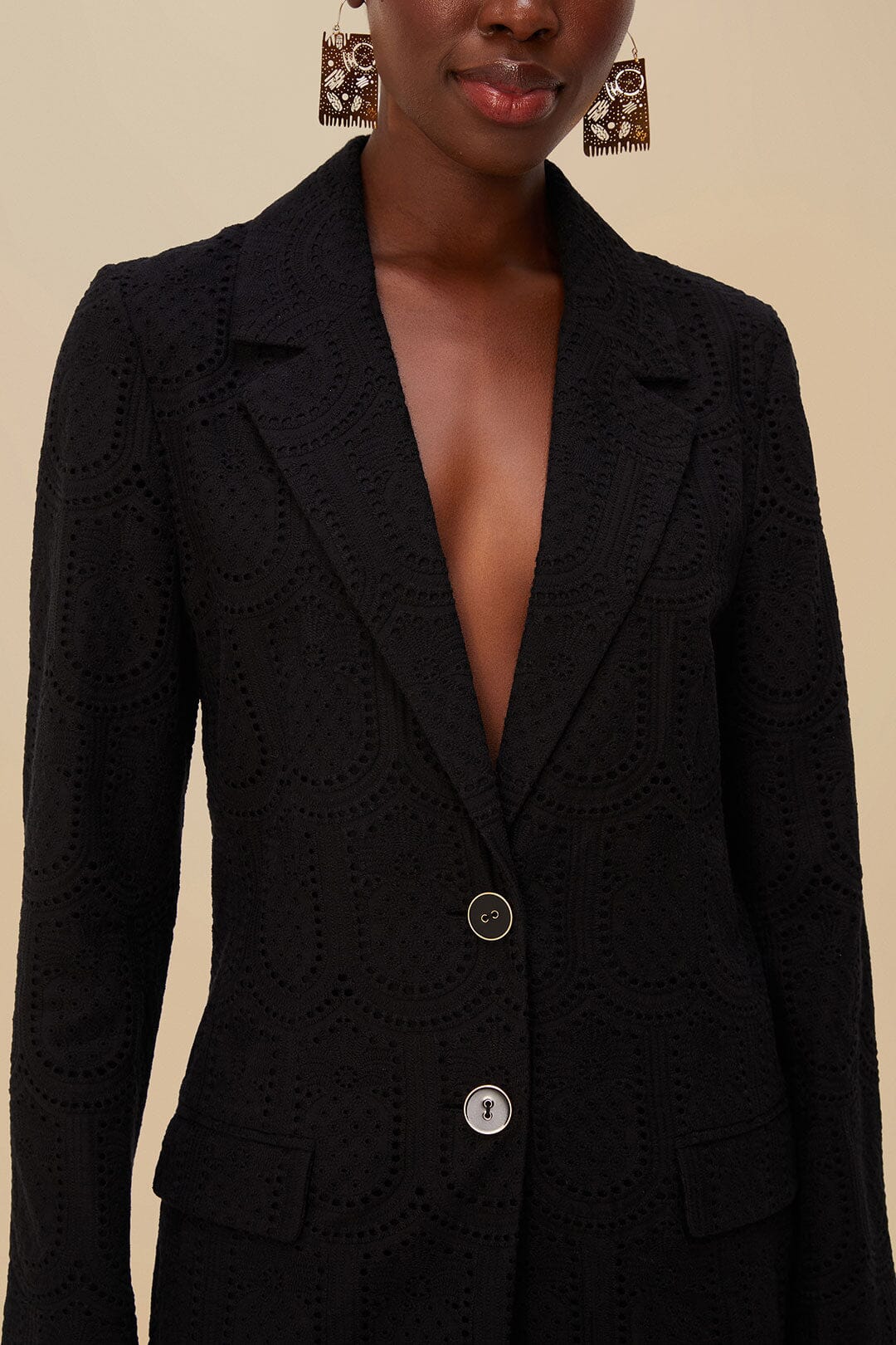  Black Eyelet Blazer