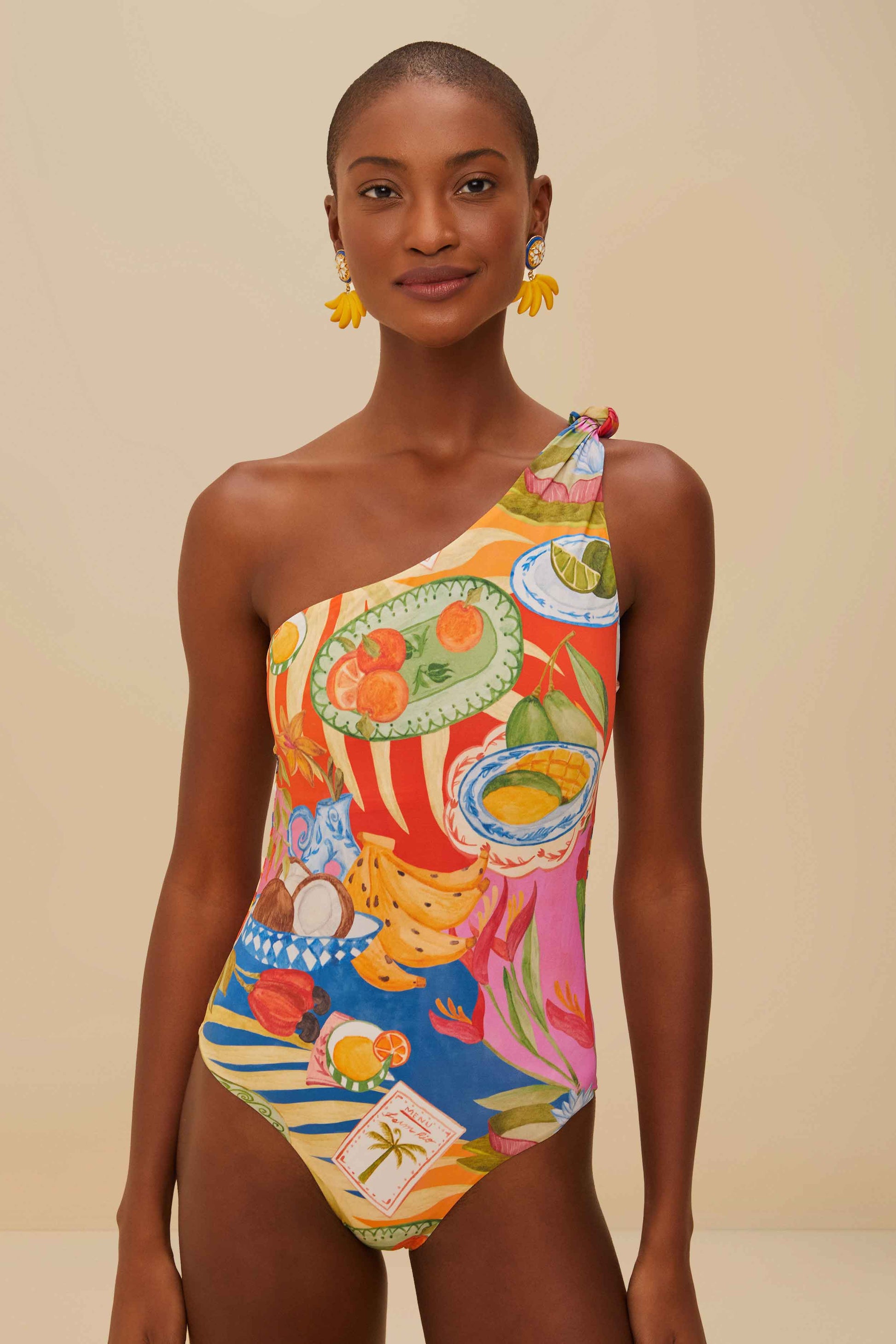  Multicolor Summer Picnic One-Piece Swimsuit