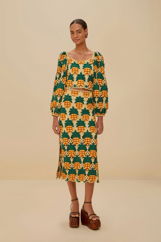  Sand Pineapple Crochet Skirt