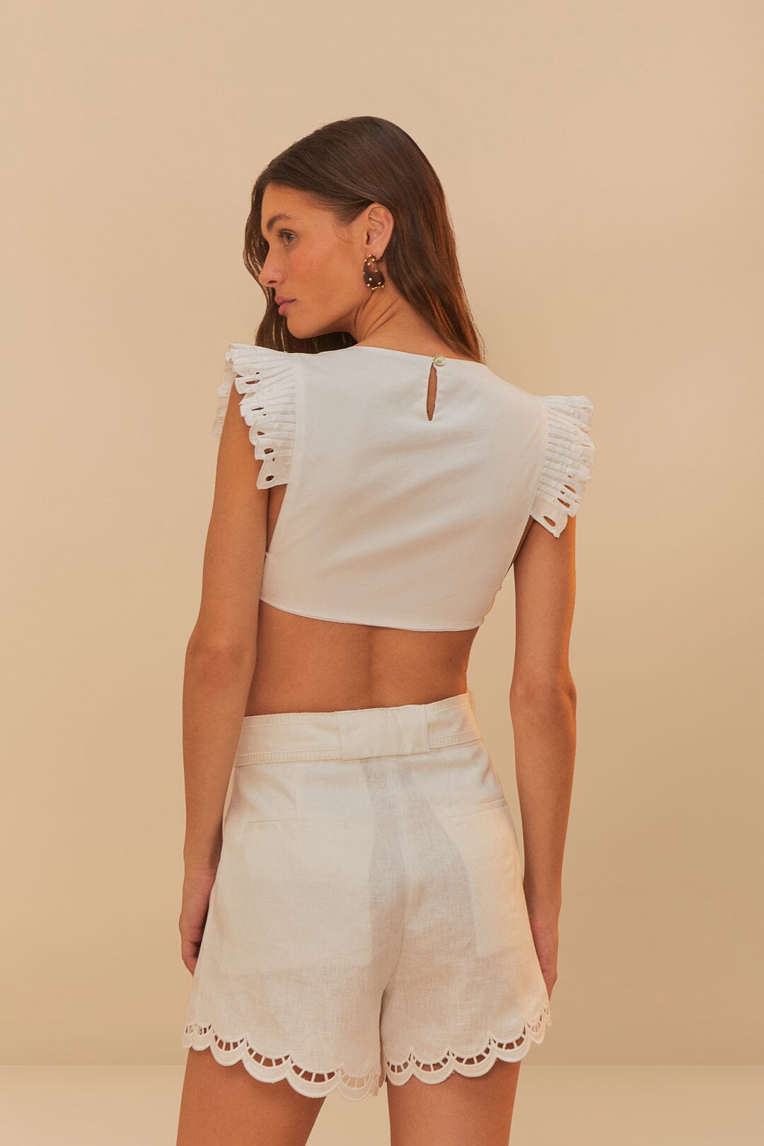  Off-White Butterfly Richelieu Blouse