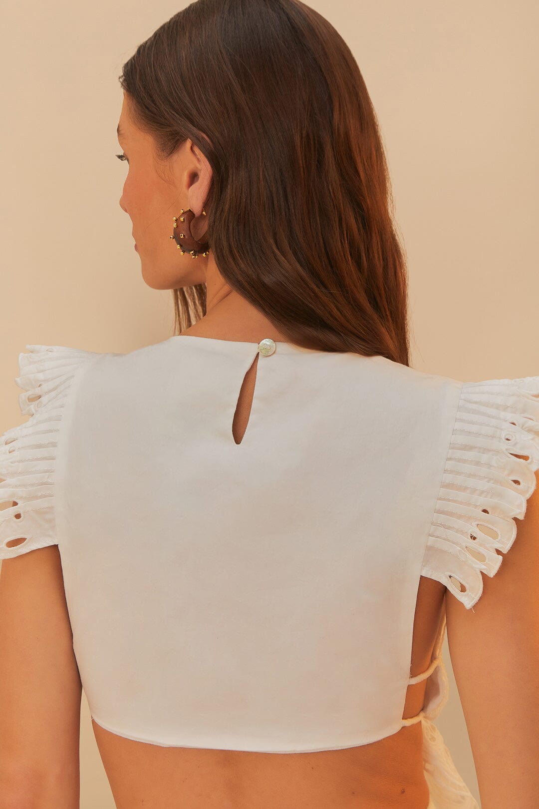  Off-White Butterfly Richelieu Blouse