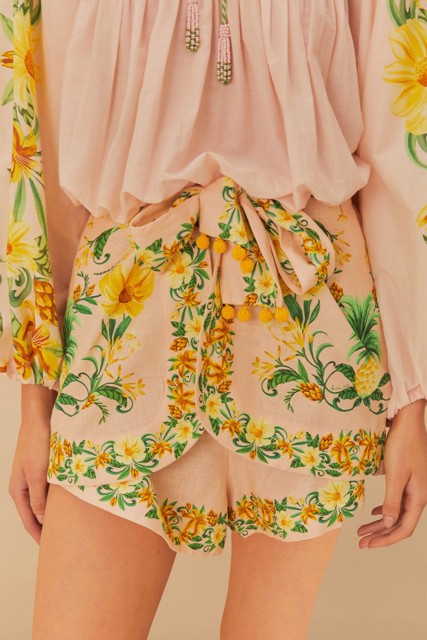  Pink Botanical Beauty LENZING™ ECOVERO™ Euroflax™ Shorts