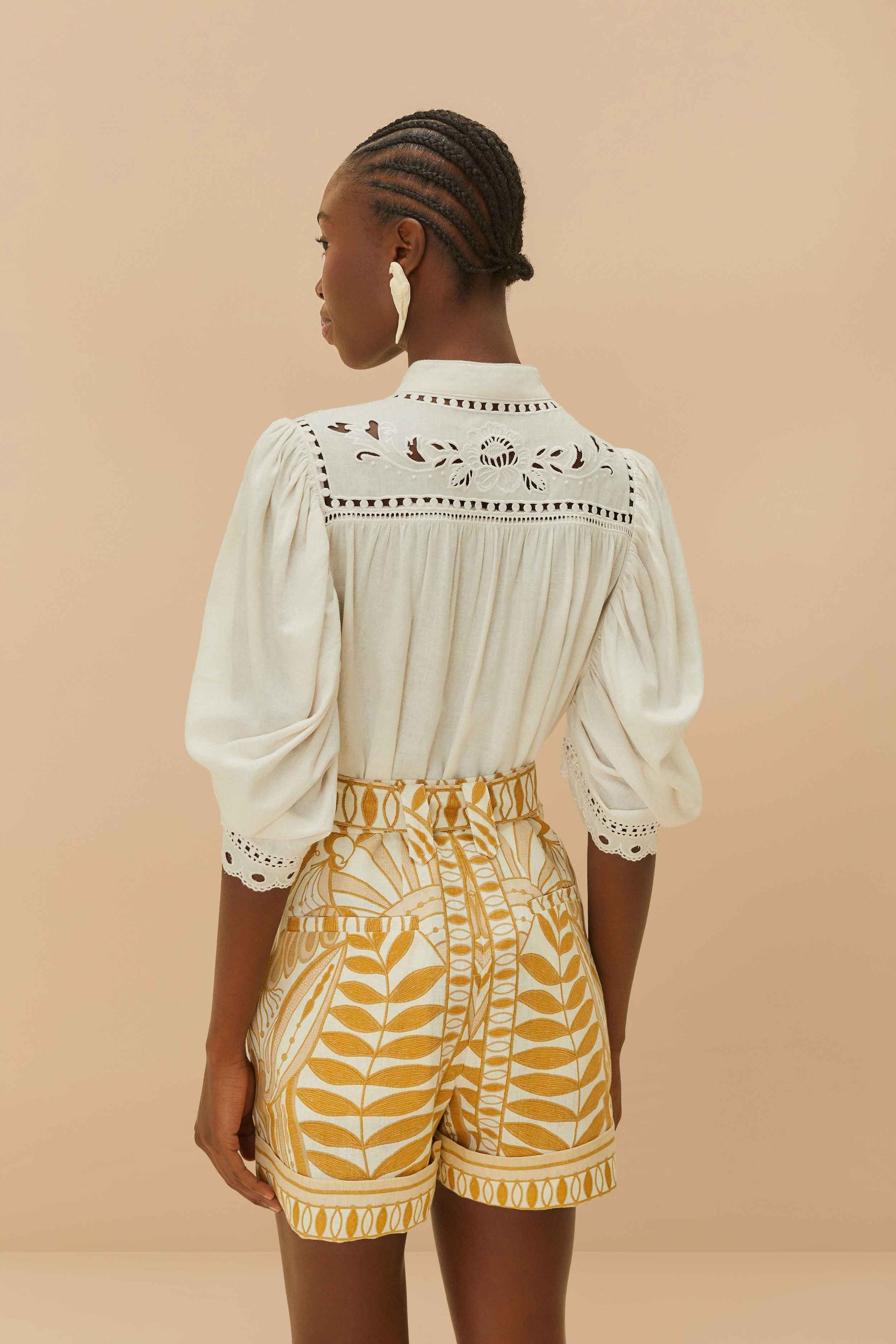  Off-White Lace Nature Shorts