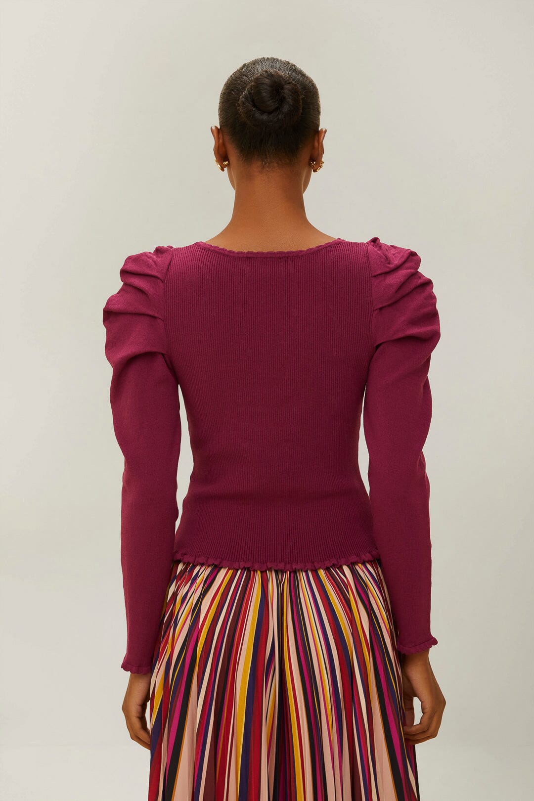  Burgundy Knit Corset Top