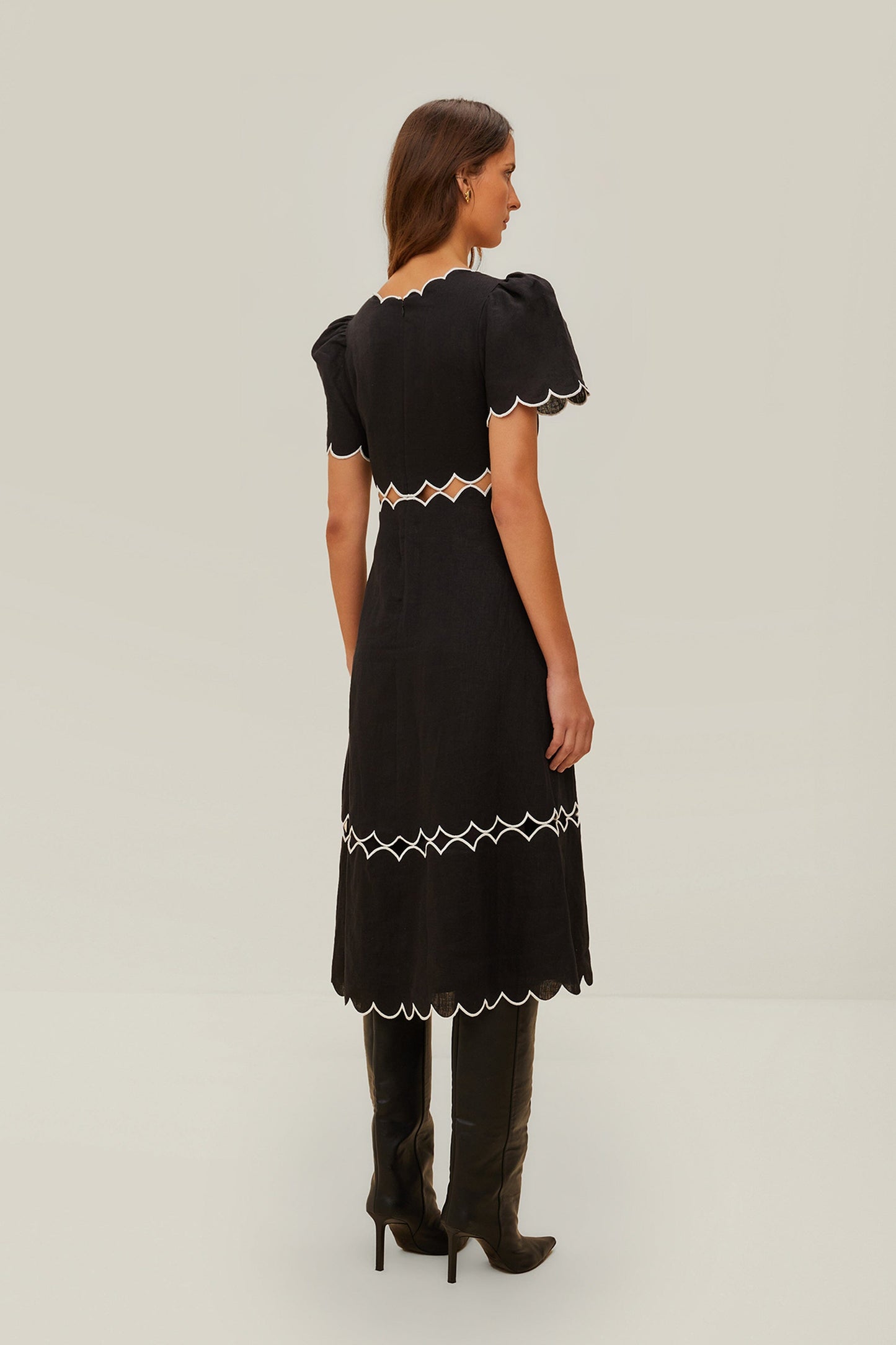  Black Short Sleeve LENZING™ ECOVERO™ Euroflax™ Maxi Dress