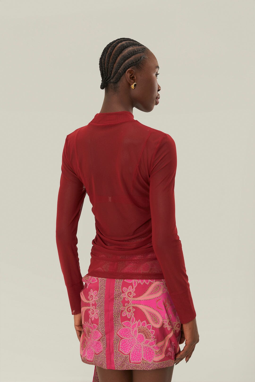  Burgundy Jersey Blouse