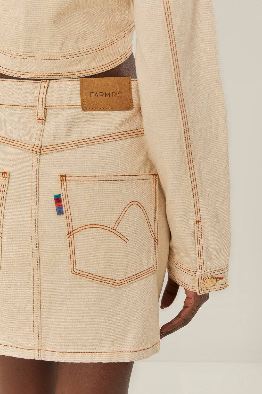  Off-White Gabardine Mini Skirt