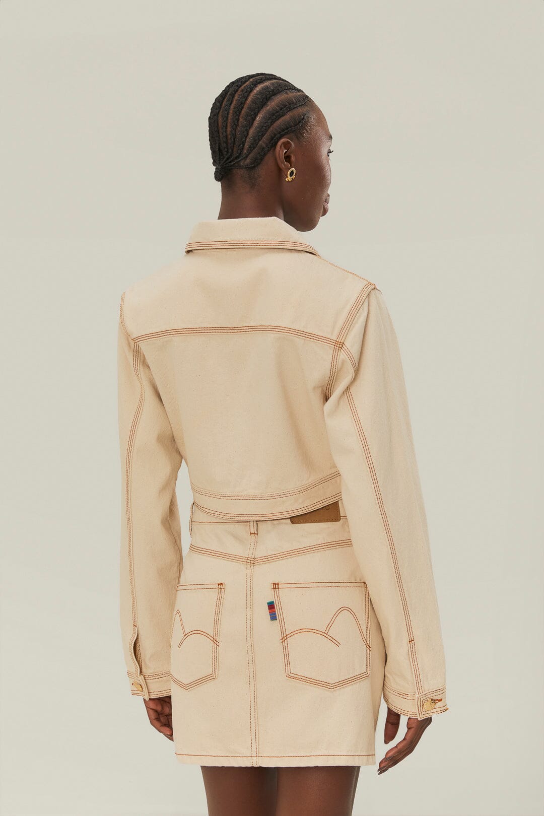  Off-White Gabardine Cropped Jacket