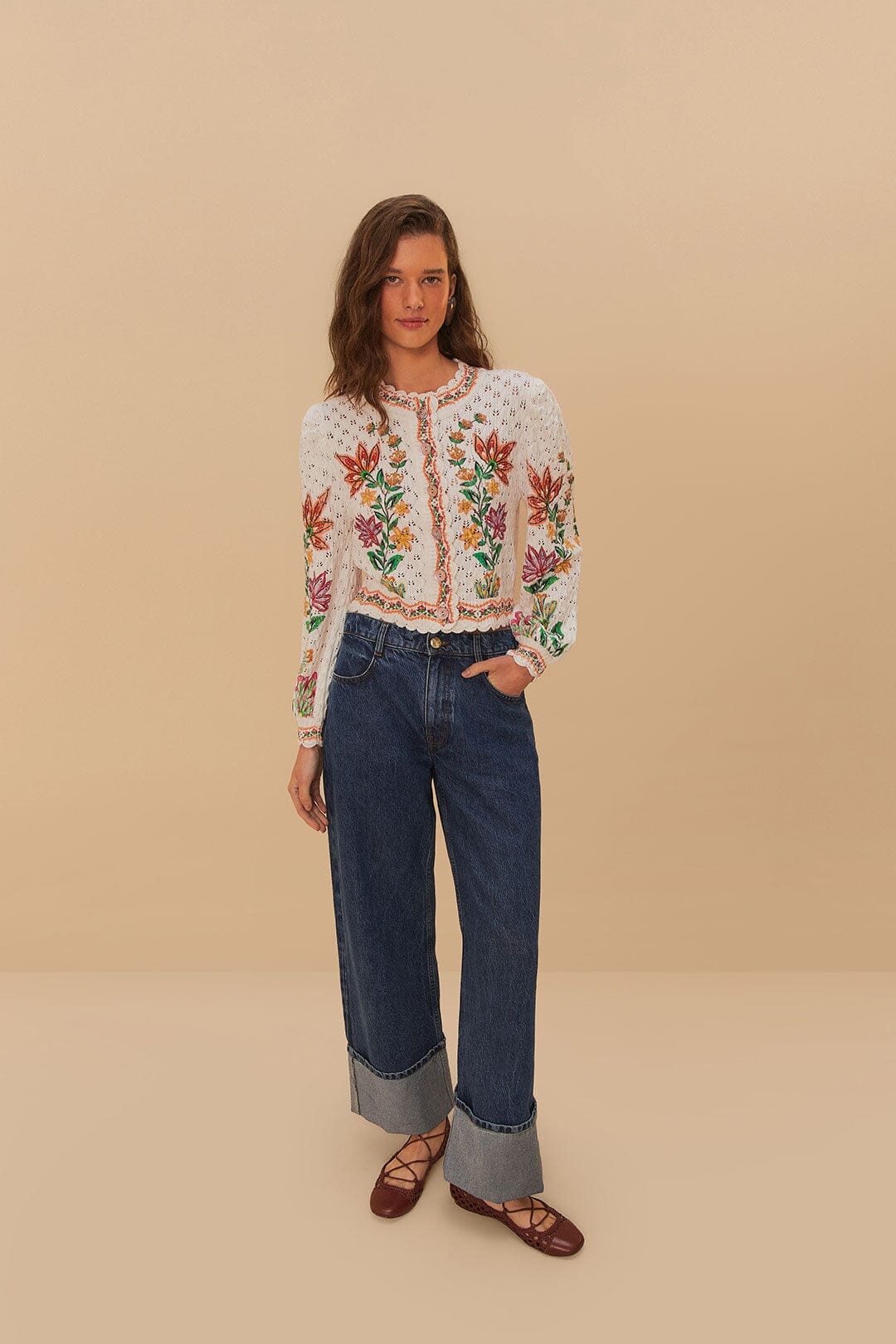  Denim Low Waist Wide Pants