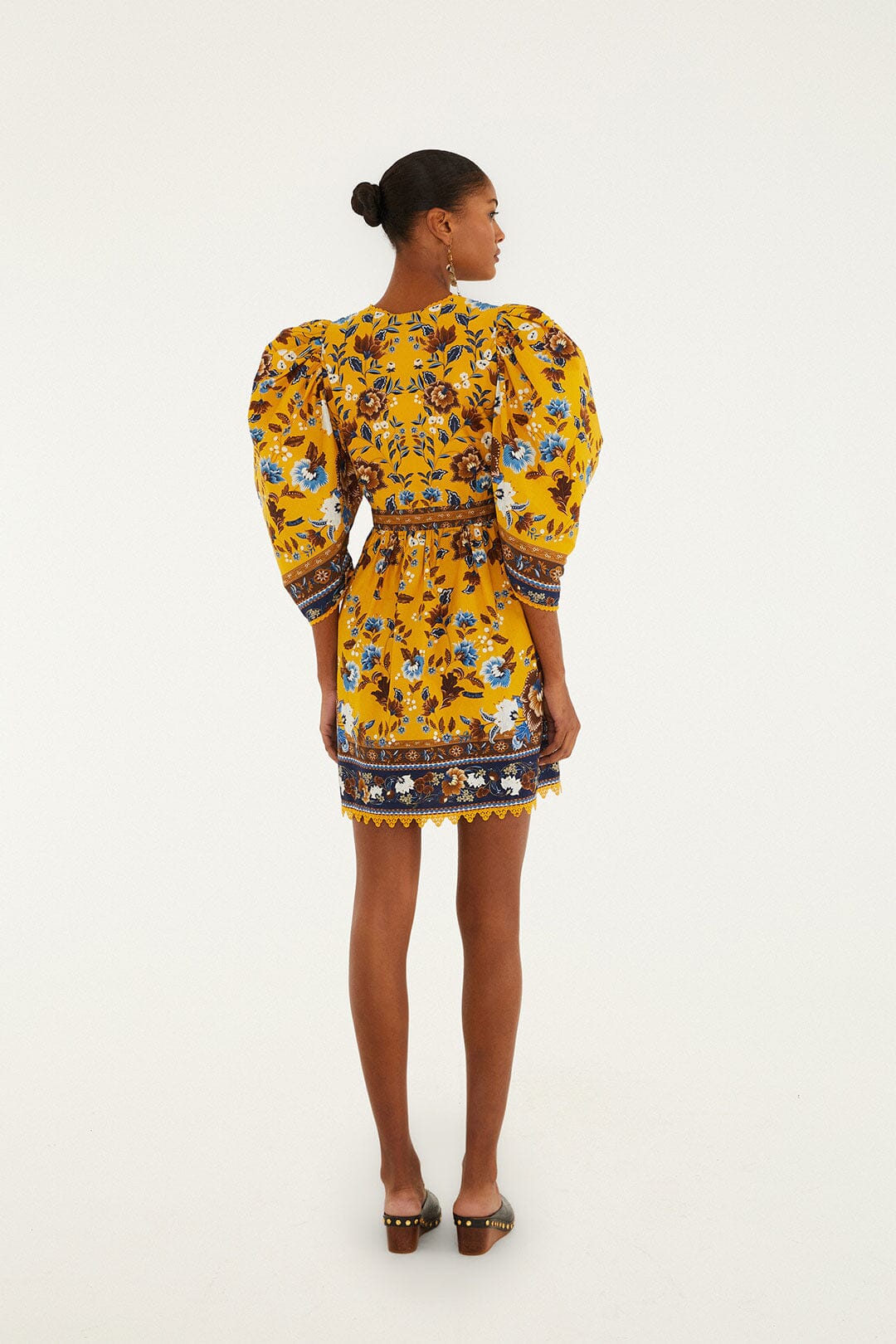 Farm Rio Yellow Flowering Garden Tree Mini Dress