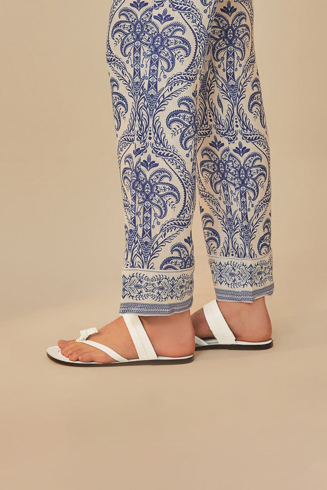  Ivory Tie Flat Sandal