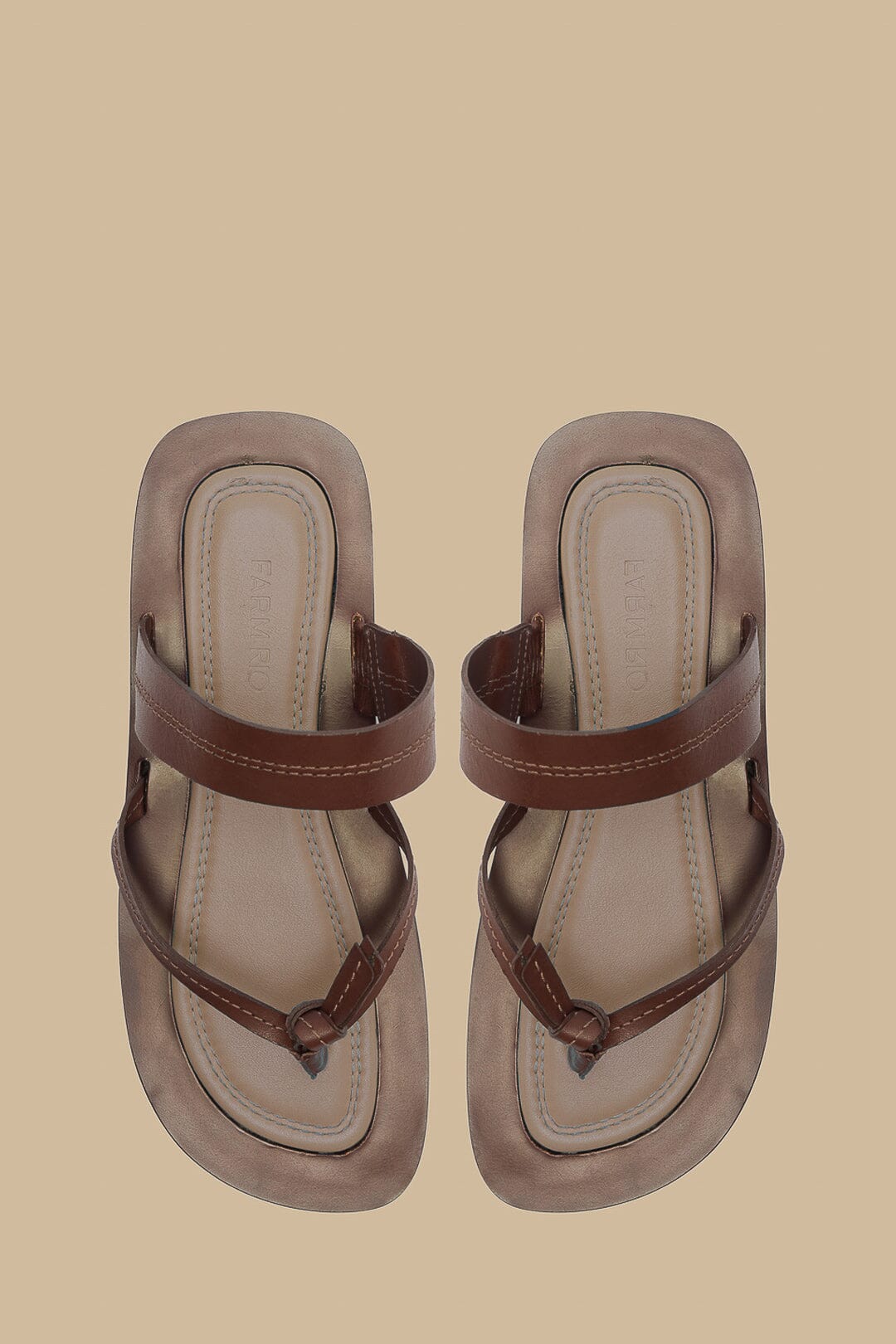  Coffee Tie Flat Sandal