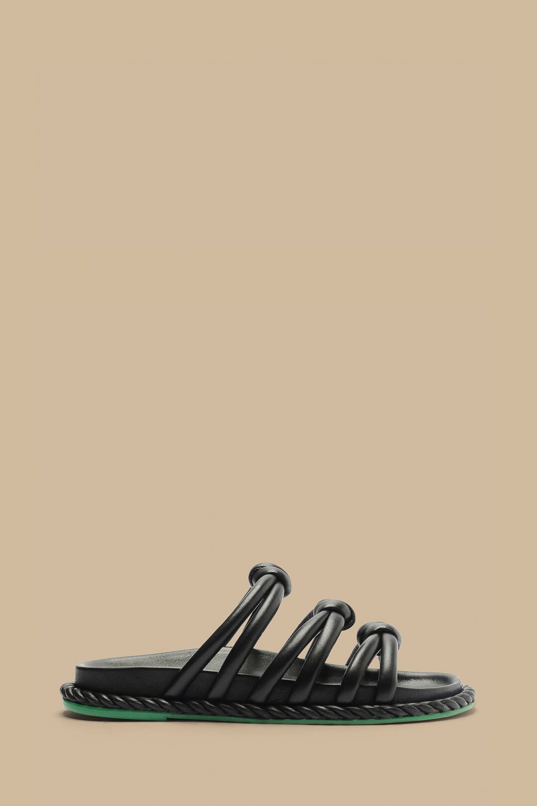 Farm Rio Black Tie Flat Sandal