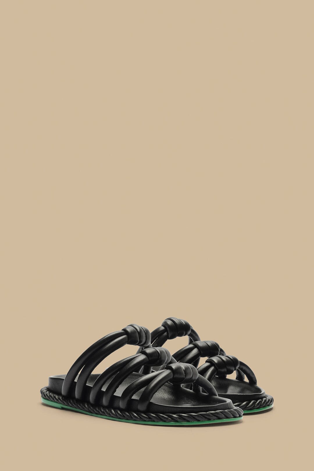 Farm Rio Black Tie Flat Sandal