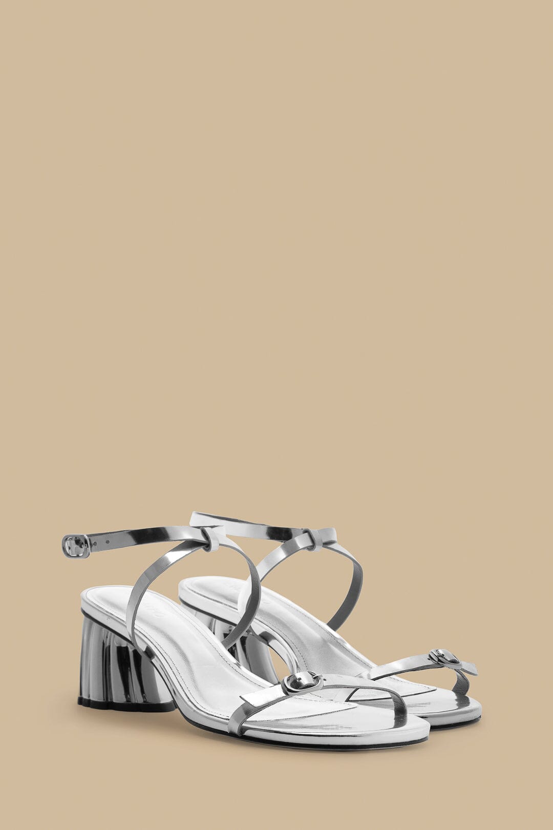 Farm Rio Silver Monstera Heeled Scallop Sandal