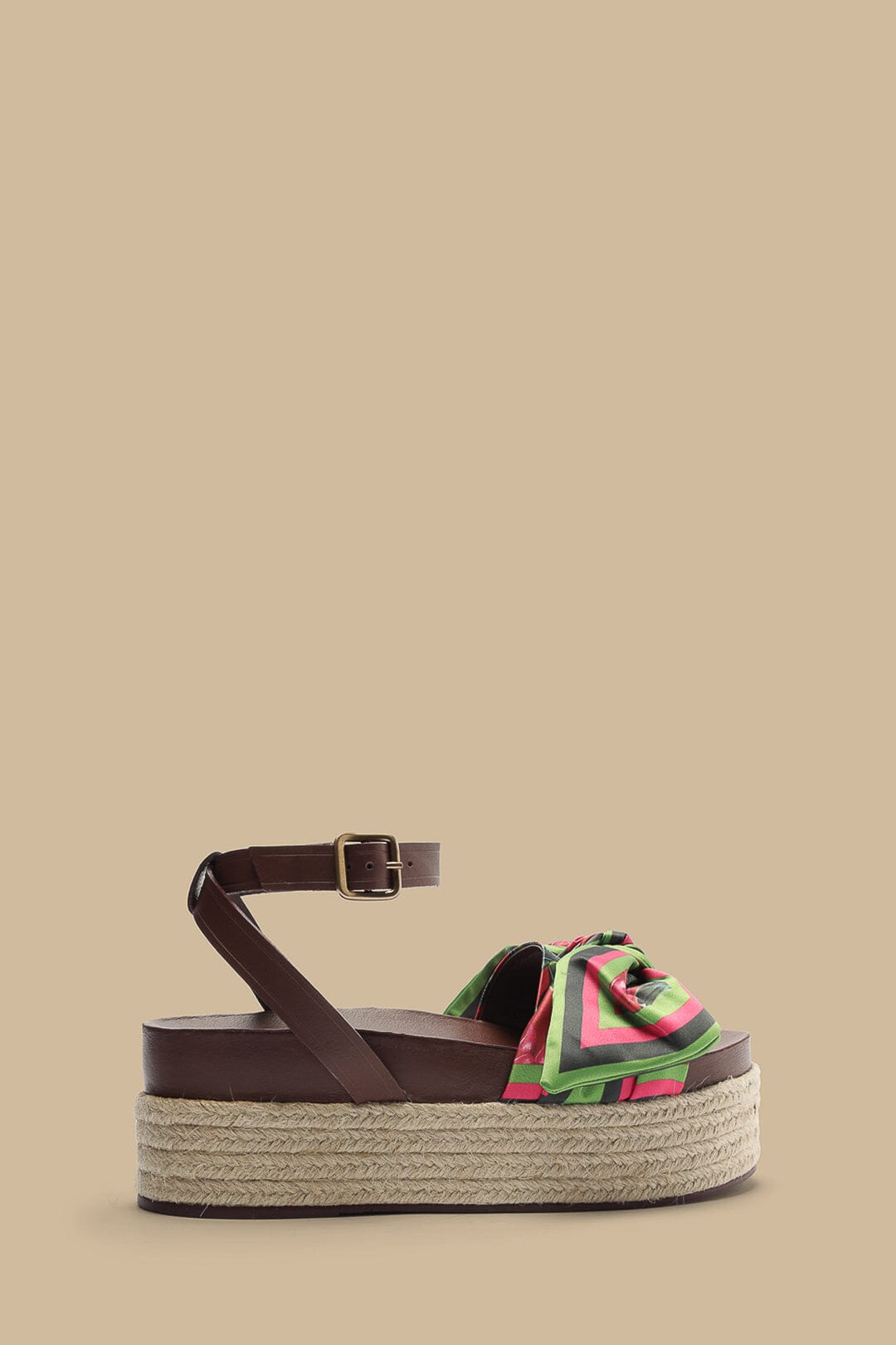 Farm Rio Marsala Scarf Espadrille Flatform Sandal