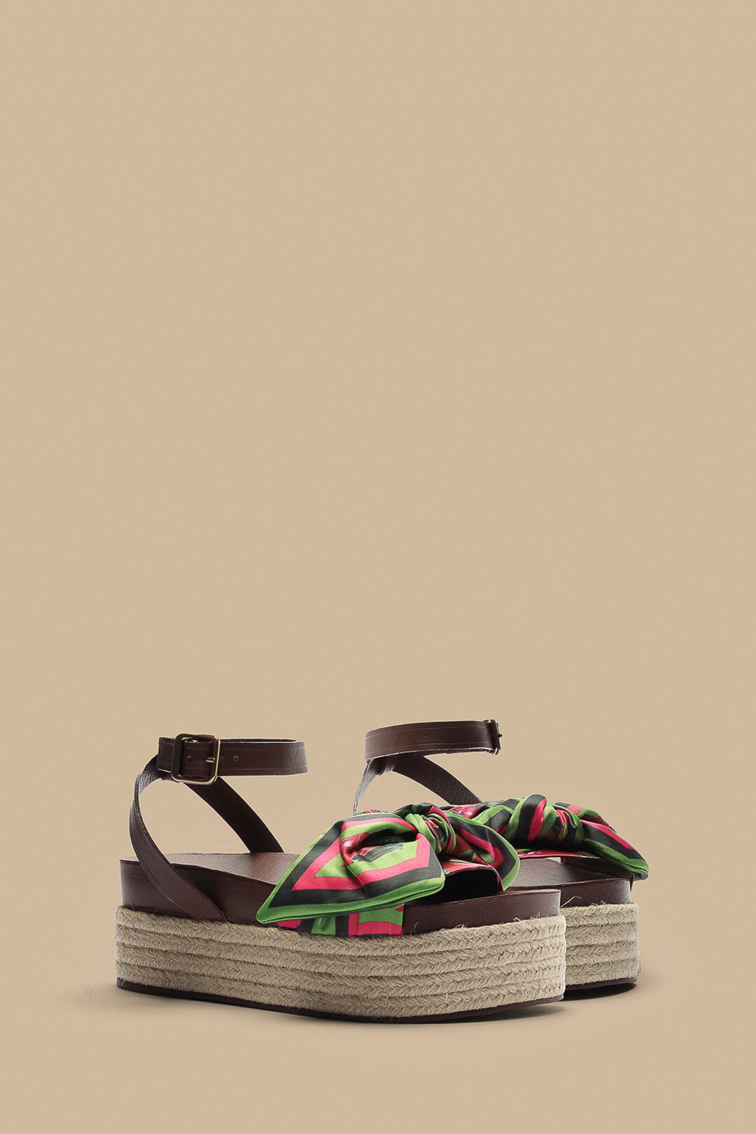 Farm Rio Marsala Scarf Espadrille Flatform Sandal