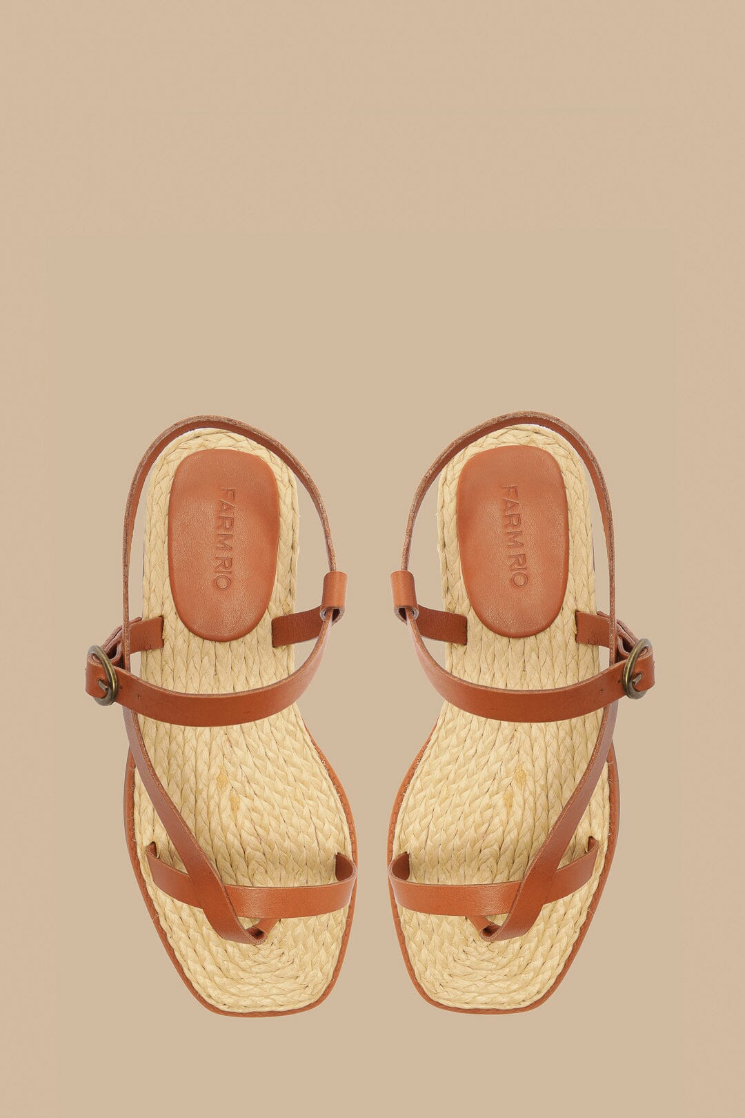  Camel Cross Strap Sandal