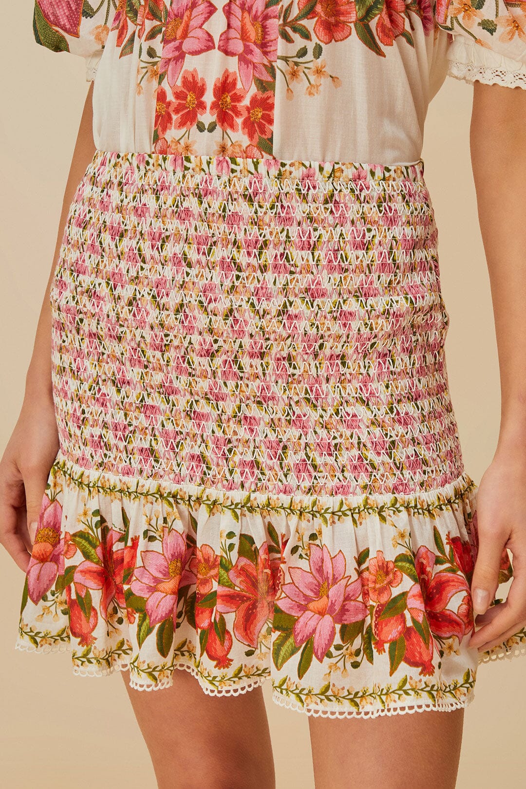  Off-White Summer Fruit Mini Skirt