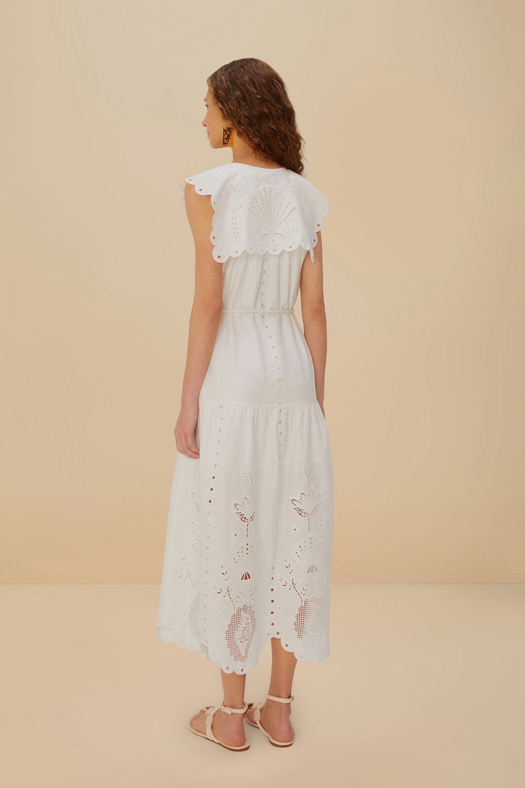  Off-White Sleeveless Euroflax™ Premium Linen Maxi Dress