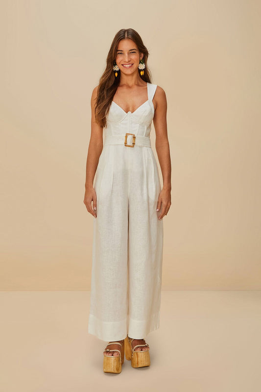  Off-White Euroflax™ Premium Linen Jumpsuit