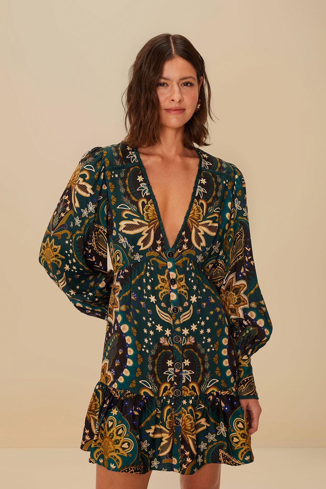  Black Jaipur LENZING™ ECOVERO™ Viscose Mini Dress