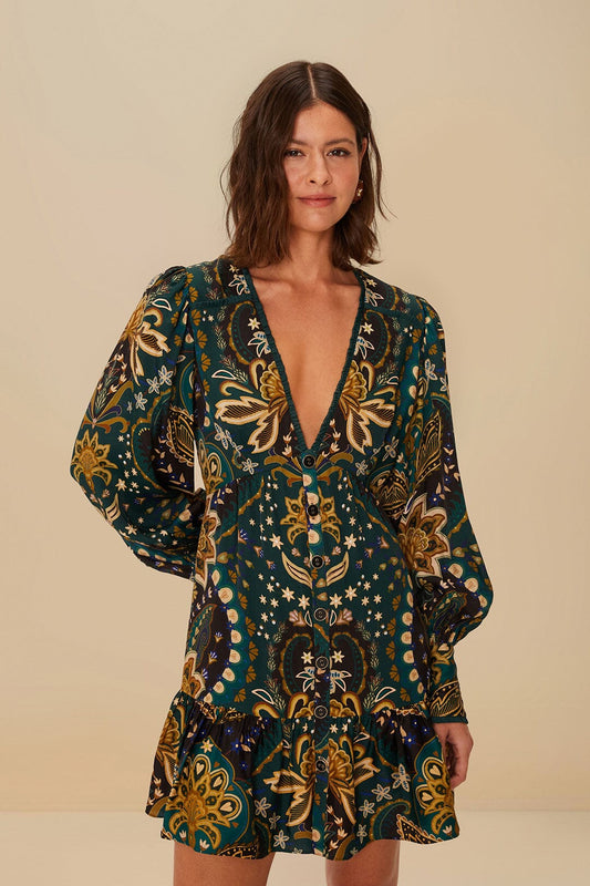  Black Jaipur LENZING™ ECOVERO™ Viscose Mini Dress