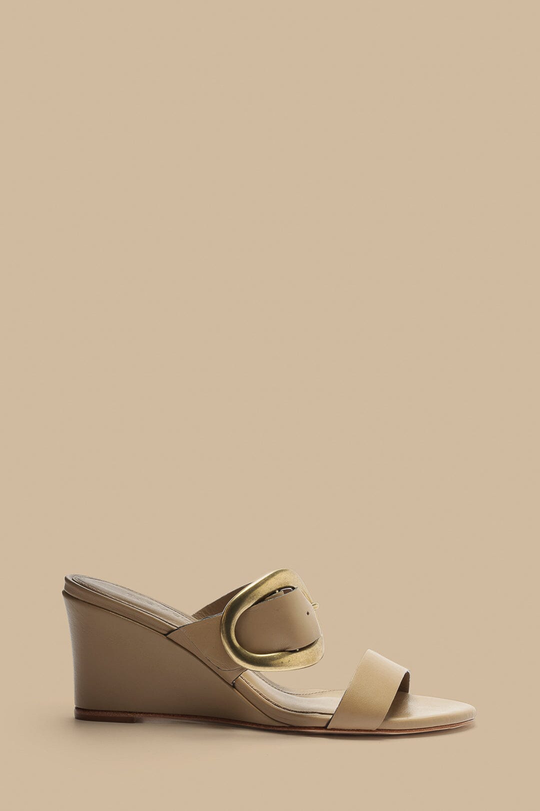  Mocha Buckle Wedge Sandal