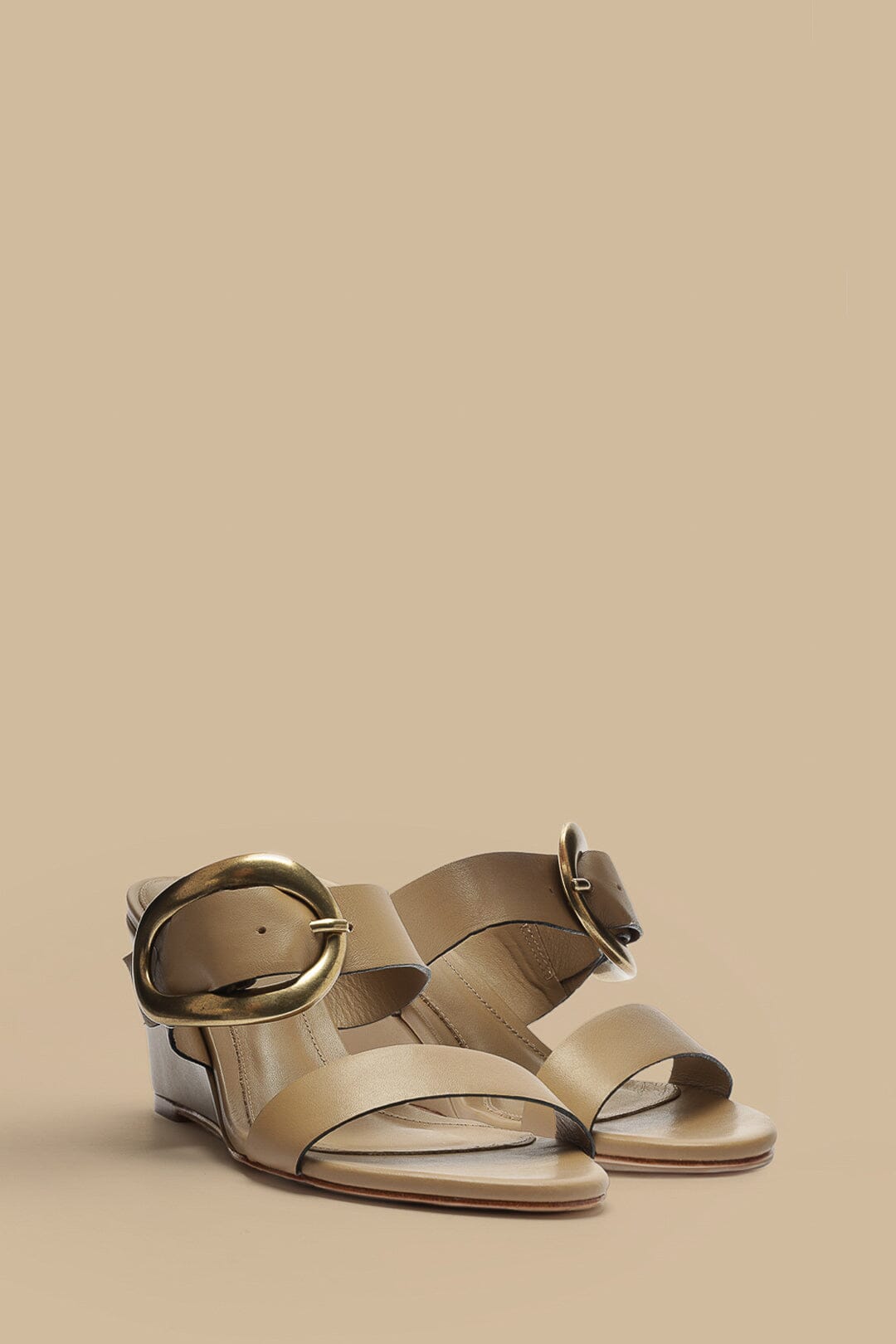  Mocha Buckle Wedge Sandal