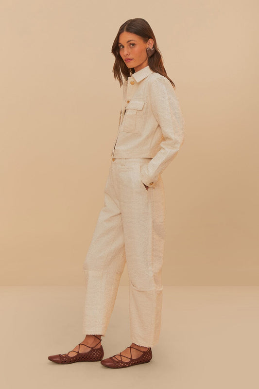  Off-White Twill Laser Carpenter Pants
