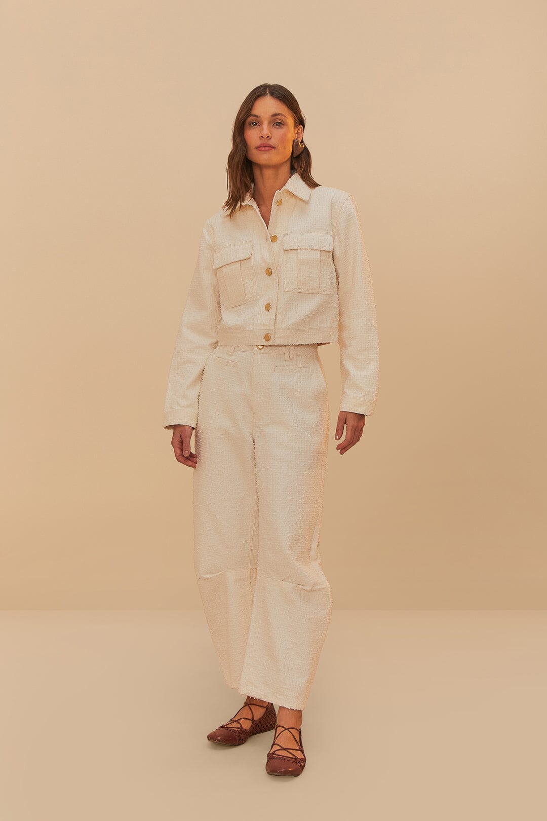  Off-White Twill Laser Carpenter Pants