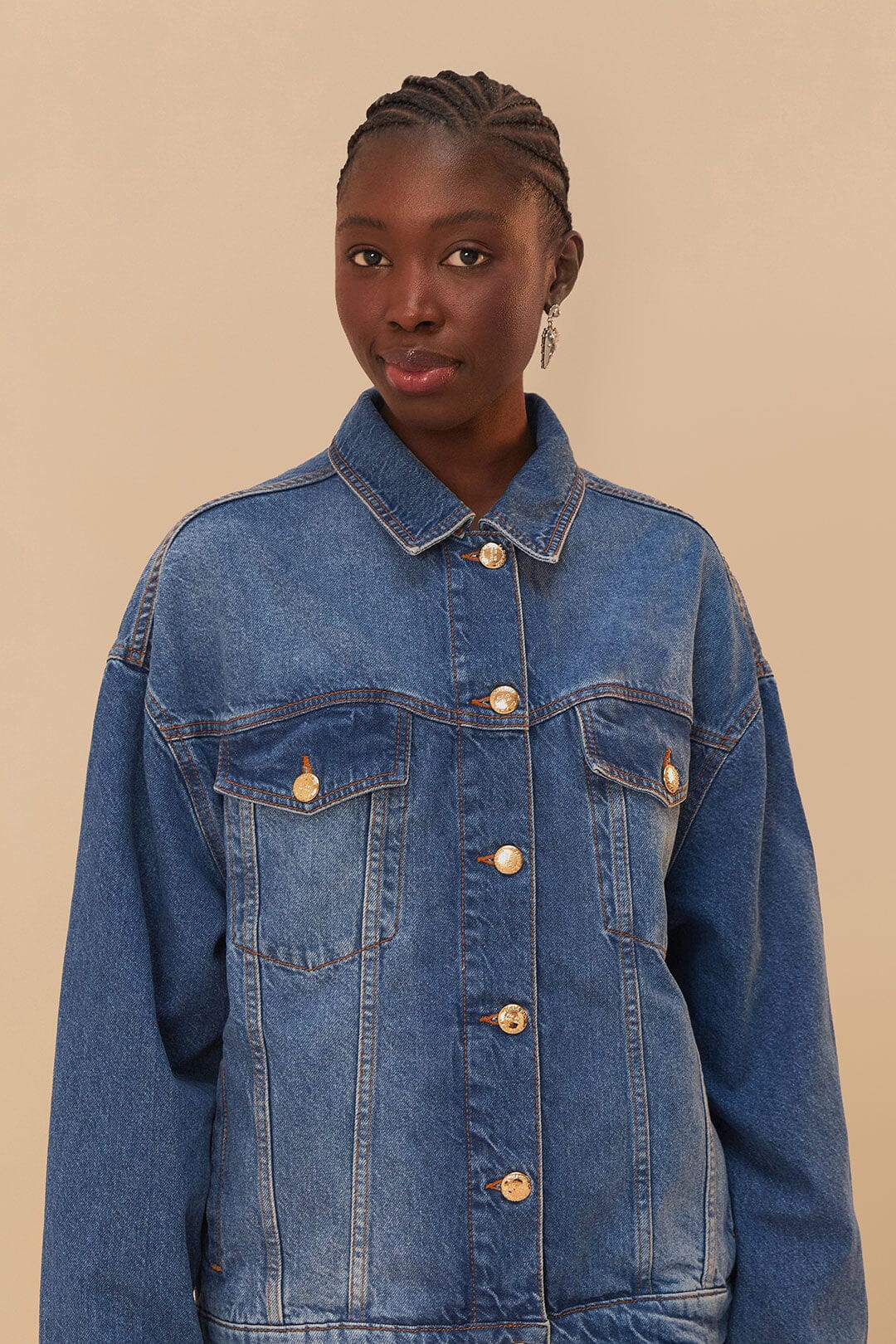 Denim Buttoned Jacket