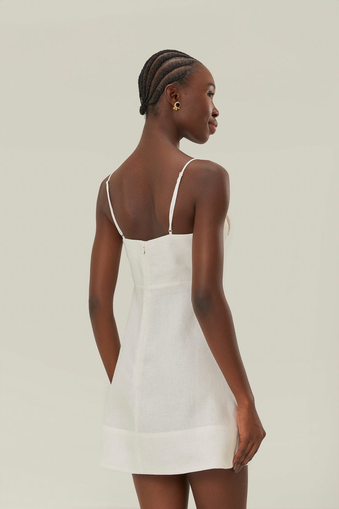 White 3D Flower Bodice Mini Dress