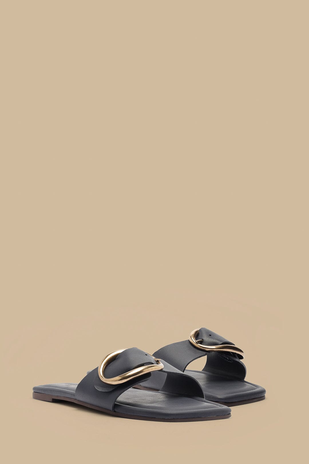 Farm Rio Navy Blue Organic Buckle Flat Sandal