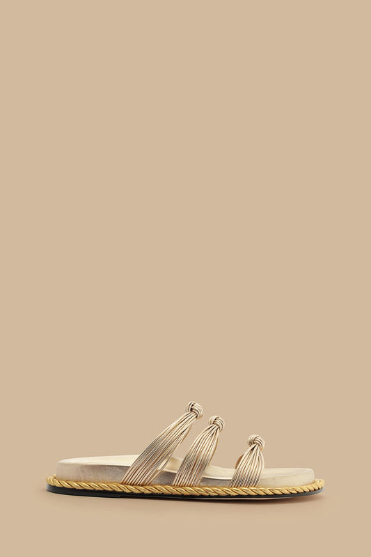 Farm Rio Gold Knot Slide Sandal