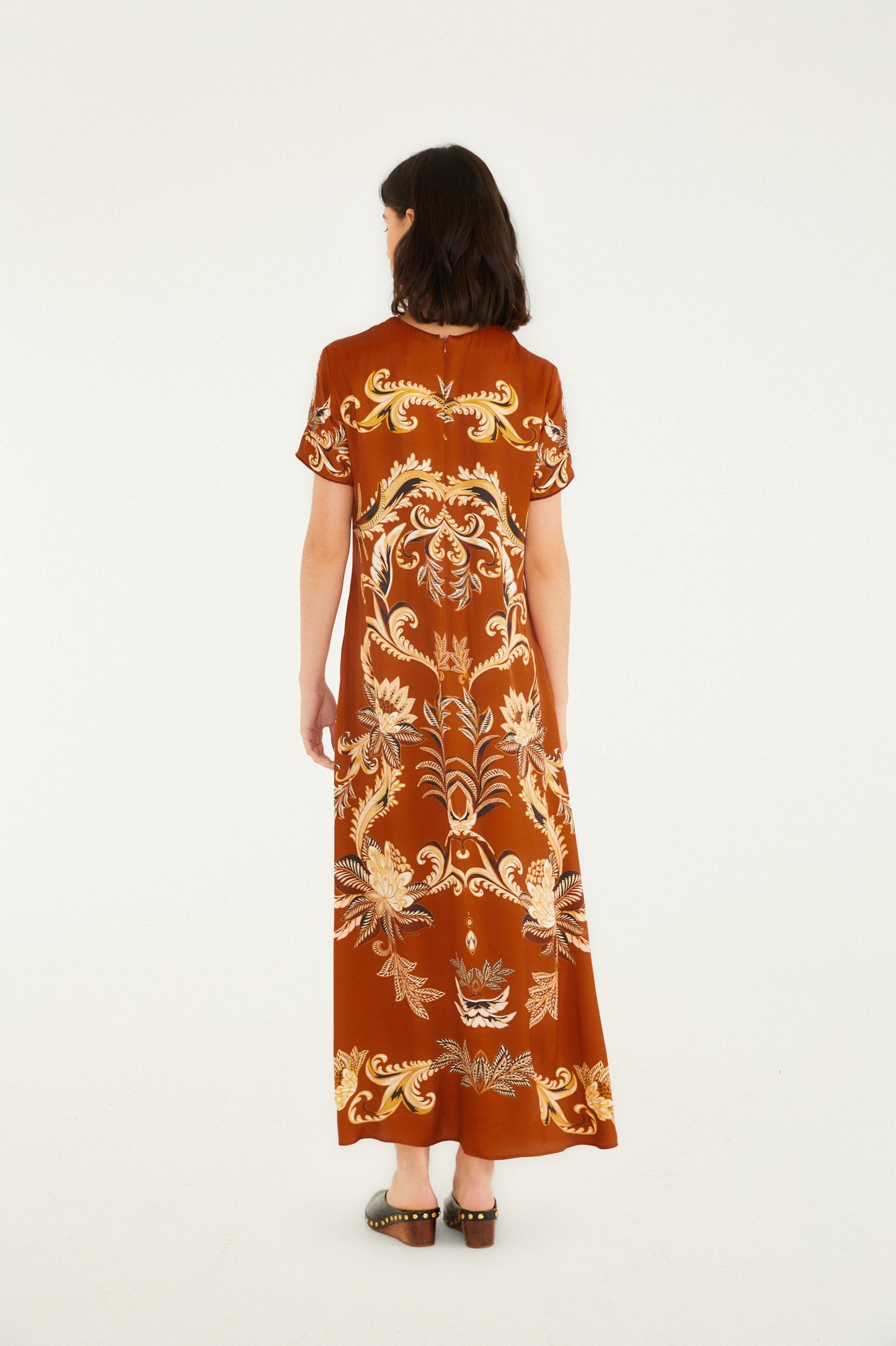 Farm Rio Orange Arabesque Paradise Lenzing™ Ecovero™ Viscose Maxi Dress