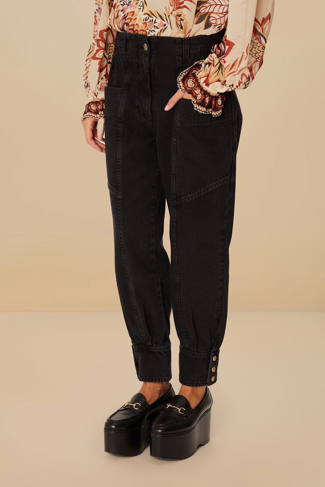  Black Denim Pants