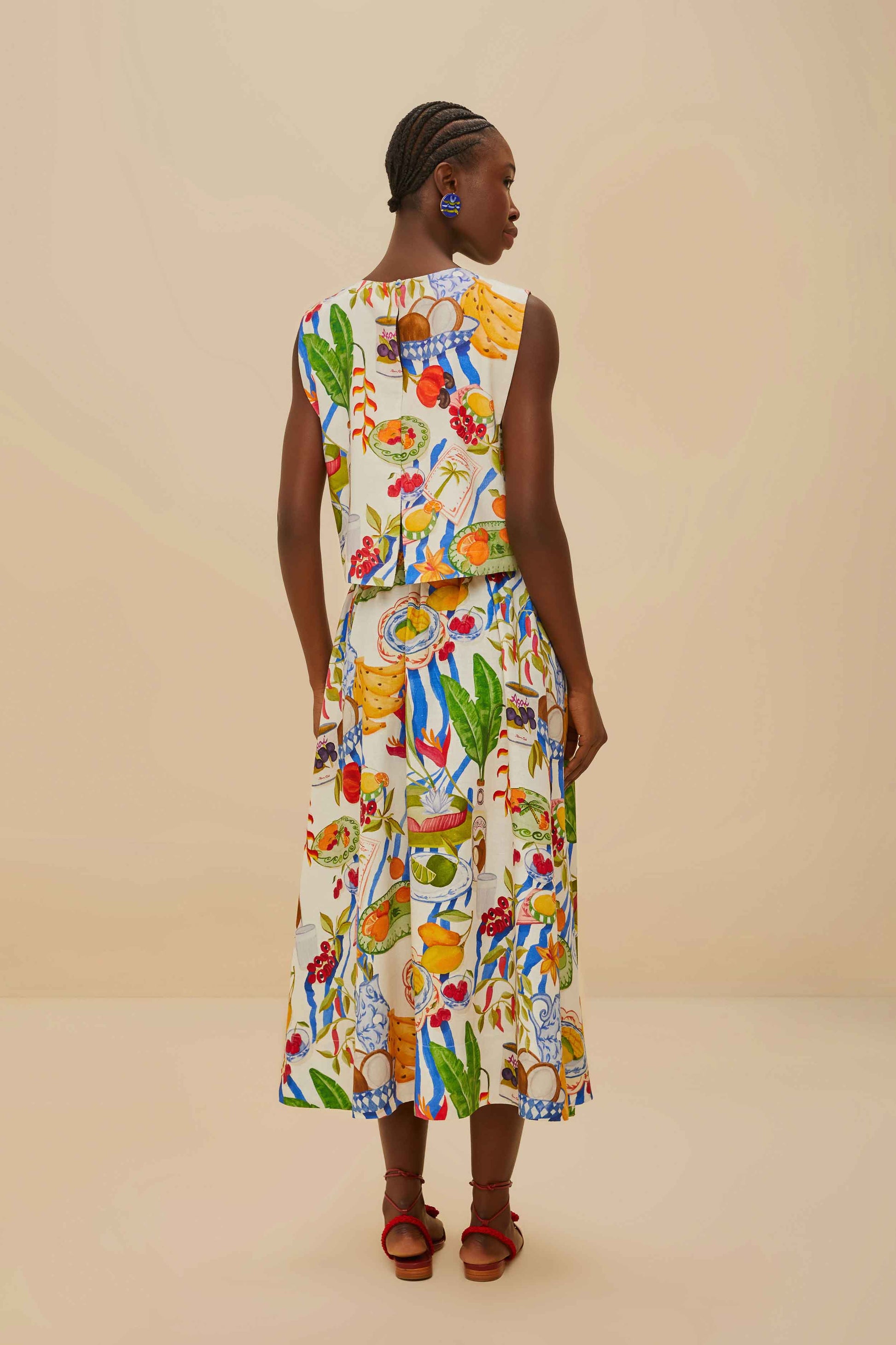  Off-White Fresh Table LENZING™ ECOVERO™ Euroflax™ Midi Skirt