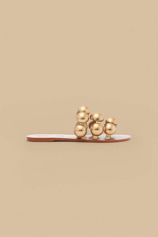  Gold Color Beads Flat Sandal