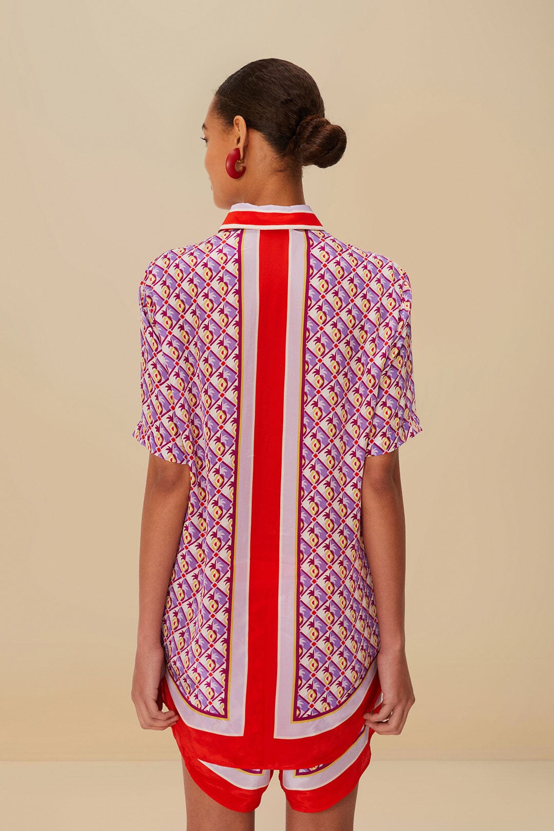  Multicolor Graphic Pineapple Scarf Shirt