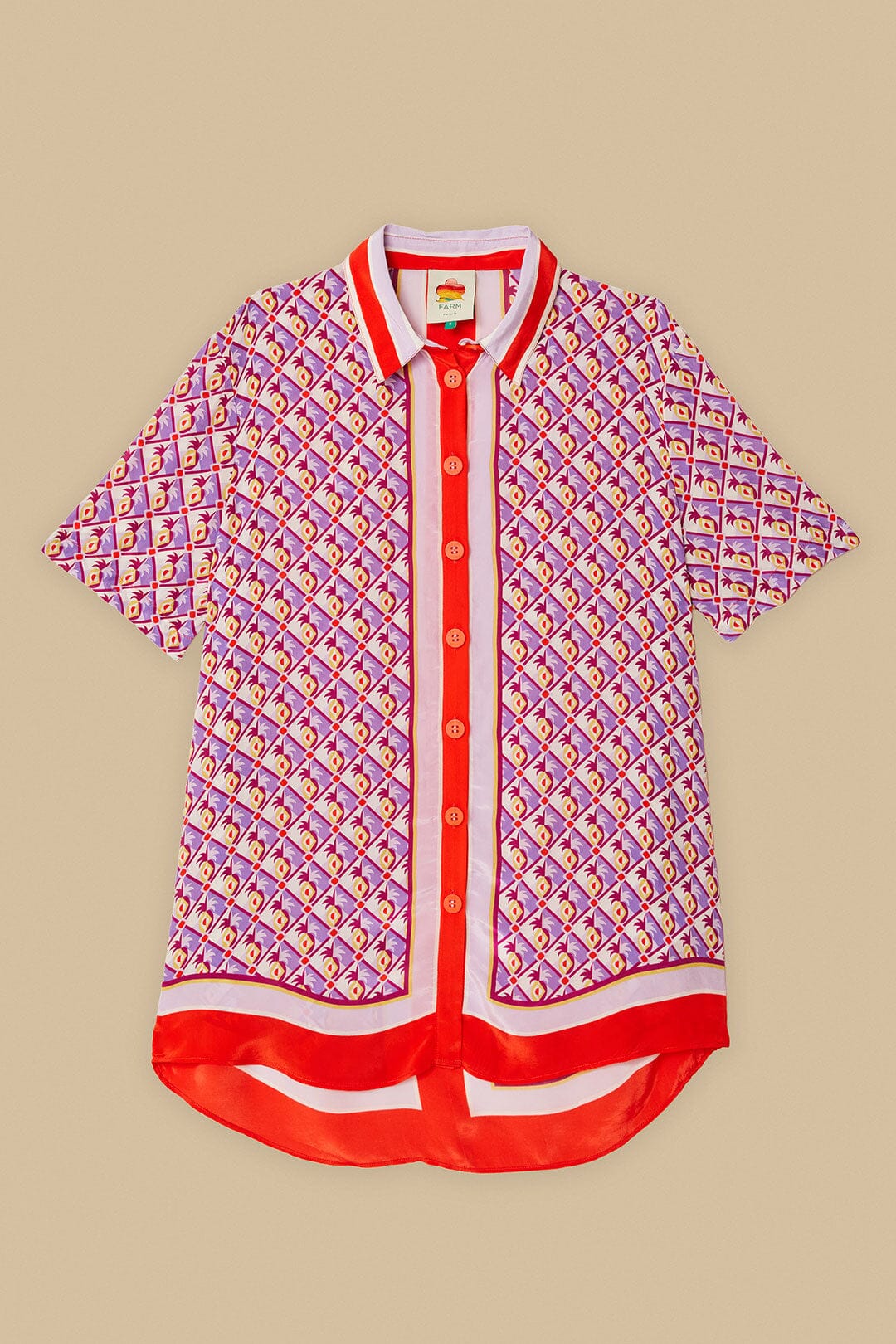  Multicolor Graphic Pineapple Scarf Shirt