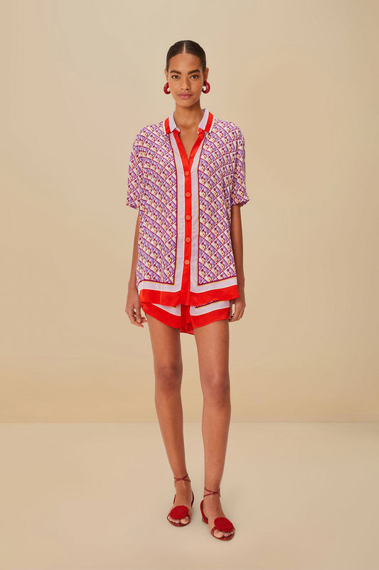  Multicolor Graphic Pineapple Scarf Shorts