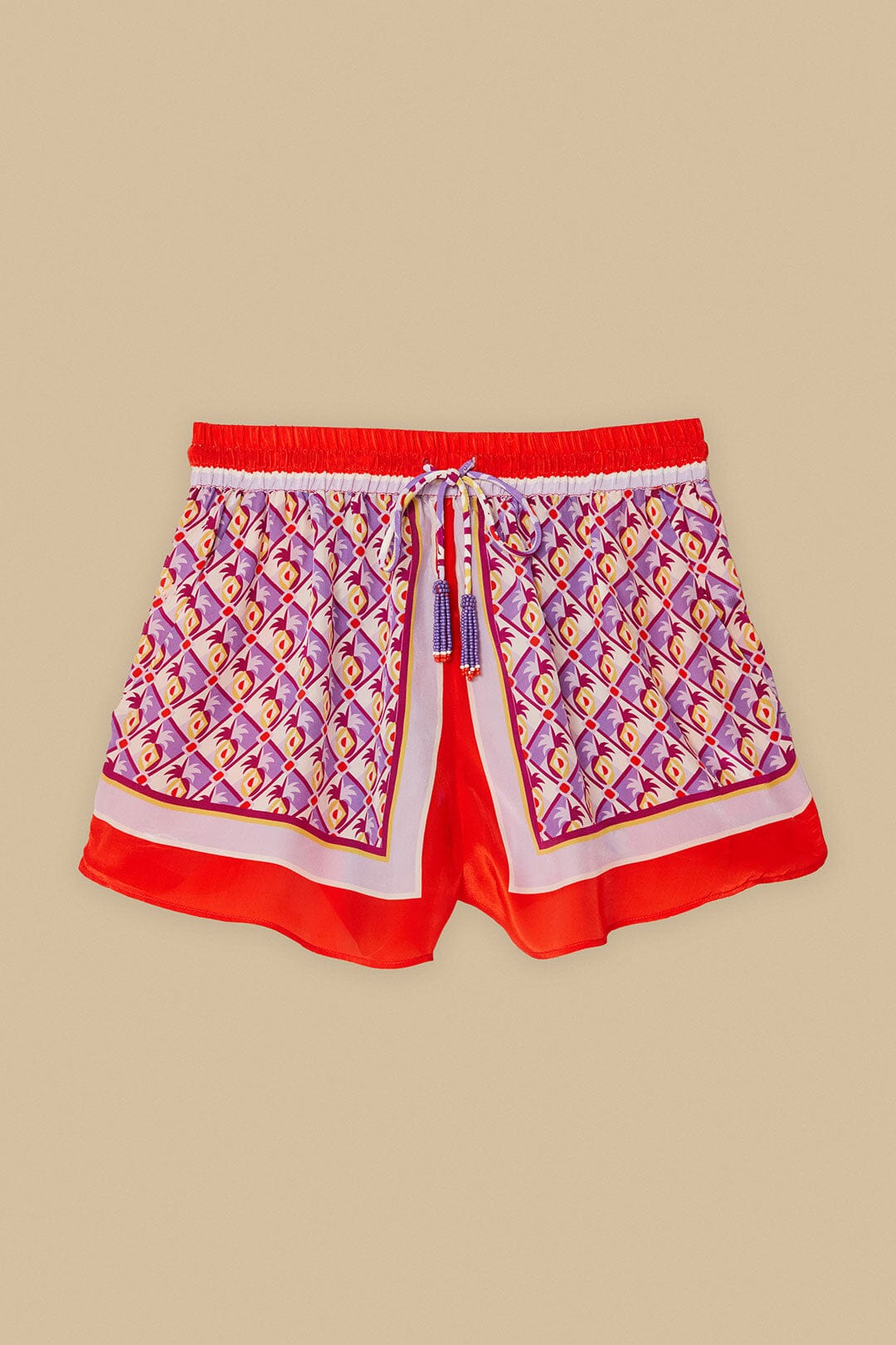 Multicolor Graphic Pineapple Scarf Shorts