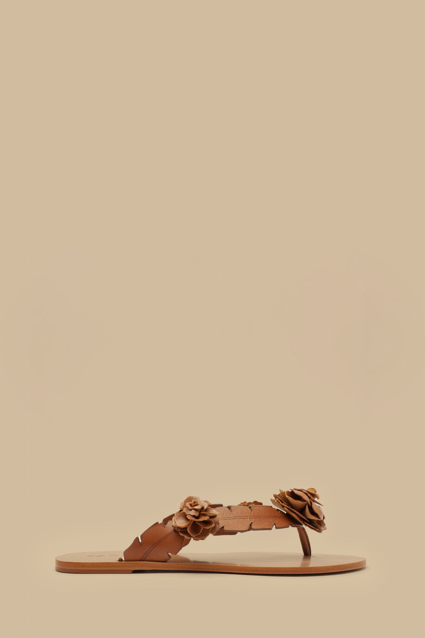  Tan Blooming Flat Sandal